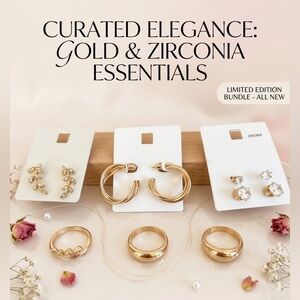 ✨ Brand New Gold-Tone Jewelry Bundle - Rings & Earrings Set ✨